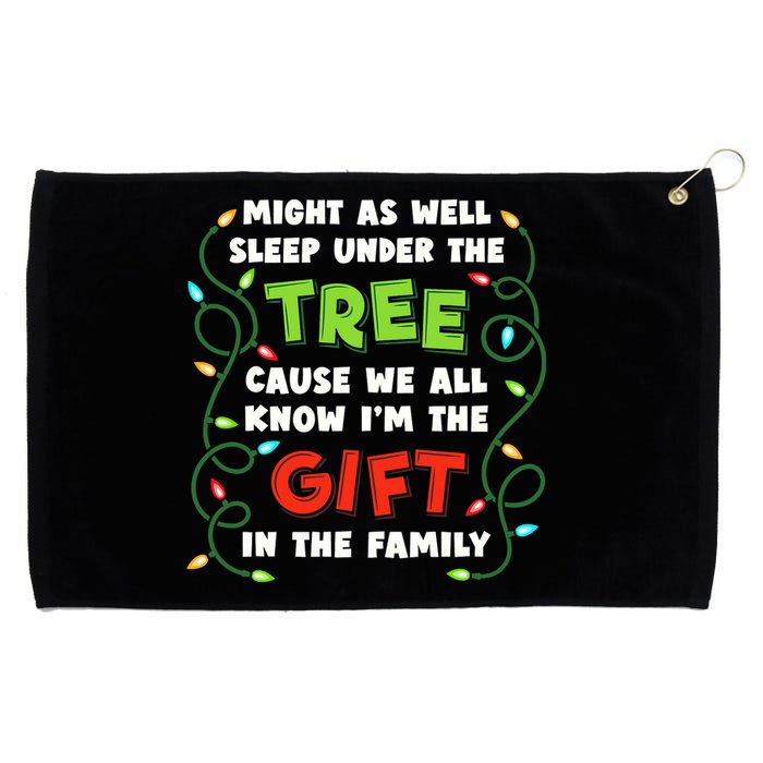 Might As Well Sleep Under The Tree Humor Favorite Person Funny Christmas Grommeted Golf Towel