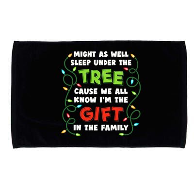 Might As Well Sleep Under The Tree Humor Favorite Person Funny Christmas Microfiber Hand Towel