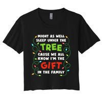 Might As Well Sleep Under The Tree Humor Favorite Person Funny Christmas Women's Crop Top Tee