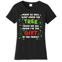 Might As Well Sleep Under The Tree Humor Favorite Person Funny Christmas Women's T-Shirt