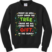 Might As Well Sleep Under The Tree Humor Favorite Person Funny Christmas Kids Sweatshirt