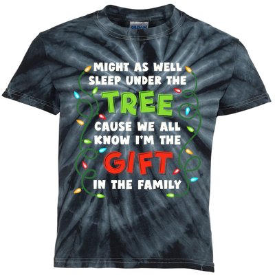 Might As Well Sleep Under The Tree Humor Favorite Person Funny Christmas Kids Tie-Dye T-Shirt