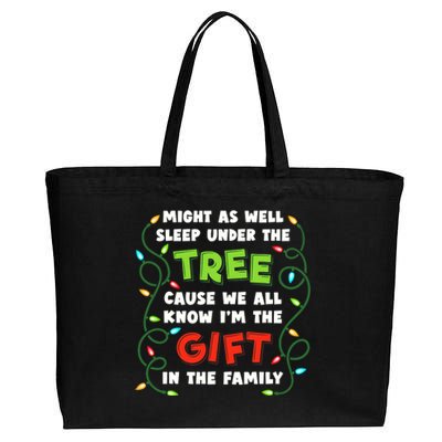 Might As Well Sleep Under The Tree Humor Favorite Person Funny Christmas Cotton Canvas Jumbo Tote