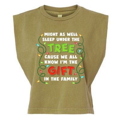 Might As Well Sleep Under The Tree Humor Favorite Person Funny Christmas Garment-Dyed Women's Muscle Tee