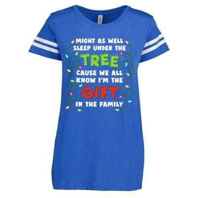 Might As Well Sleep Under The Tree Humor Favorite Person Funny Christmas Enza Ladies Jersey Football T-Shirt