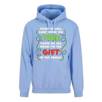 Might As Well Sleep Under The Tree Humor Favorite Person Funny Christmas Unisex Surf Hoodie