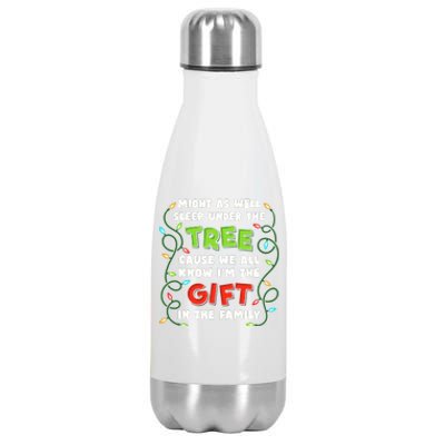 Might As Well Sleep Under The Tree Humor Favorite Person Funny Christmas Stainless Steel Insulated Water Bottle