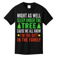 Might As Well Sleep Under The Tree Funny Christmas Family  Kids T-Shirt