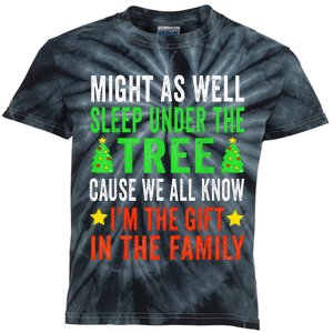 Might As Well Sleep Under The Tree Funny Christmas Family  Kids Tie-Dye T-Shirt