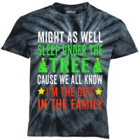 Might As Well Sleep Under The Tree Funny Christmas Family  Kids Tie-Dye T-Shirt