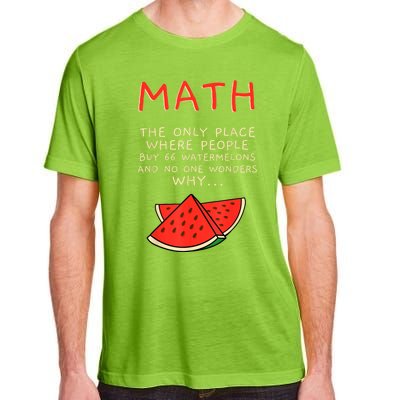 Math And Watermelons Mathematics Calculation Numbers Adult ChromaSoft Performance T-Shirt