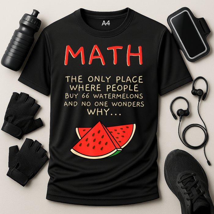 Math And Watermelons Mathematics Calculation Numbers Cooling Performance Crew T-Shirt