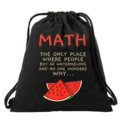 Math And Watermelons Mathematics Calculation Numbers Drawstring Bag