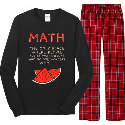 Math And Watermelons Mathematics Calculation Numbers Long Sleeve Pajama Set