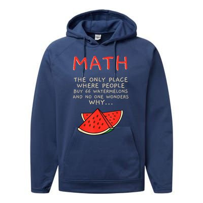 Math And Watermelons Mathematics Calculation Numbers Performance Fleece Hoodie