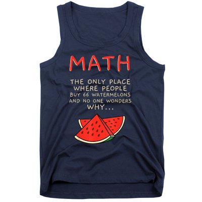 Math And Watermelons Mathematics Calculation Numbers Tank Top