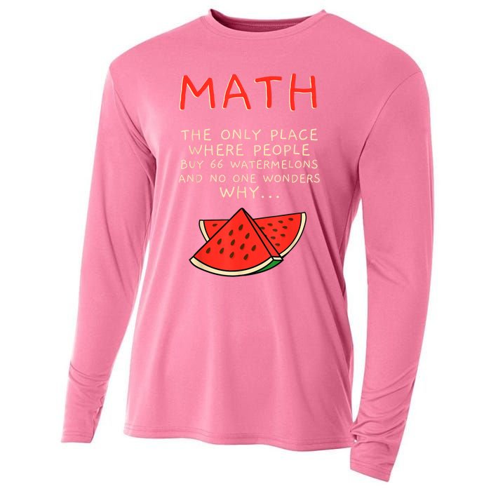 Math And Watermelons Mathematics Calculation Numbers Cooling Performance Long Sleeve Crew