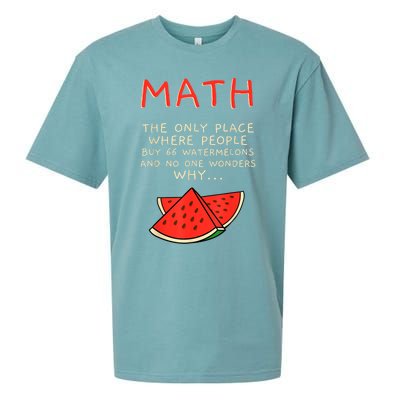 Math And Watermelons Mathematics Calculation Numbers Sueded Cloud Jersey T-Shirt