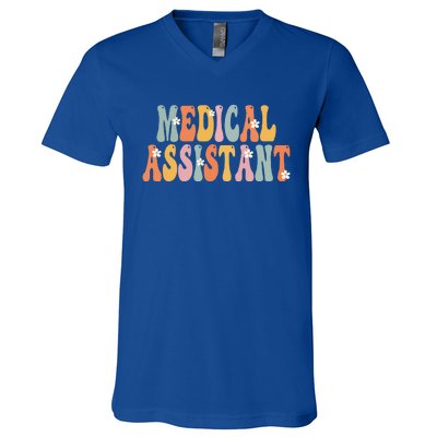 Medical Assistant Week Groovy Appreciation Day V-Neck T-Shirt