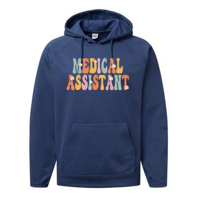 Medical Assistant Week Groovy Appreciation Day Performance Fleece Hoodie