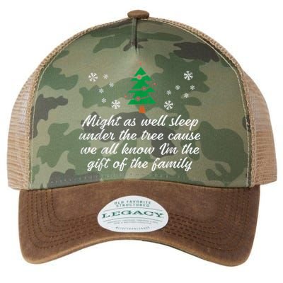 Might As Well Sleep Under The Tree Funny Christmas Xmas Legacy Tie Dye Trucker Hat