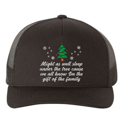 Might As Well Sleep Under The Tree Funny Christmas Xmas Yupoong Adult 5-Panel Trucker Hat