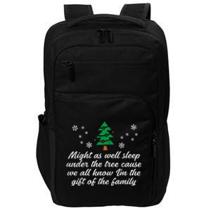 Might As Well Sleep Under The Tree Funny Christmas Xmas Impact Tech Backpack