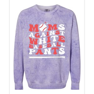 Moms Against White Baseball Pants Baseball Season Mom Colorblast Crewneck Sweatshirt