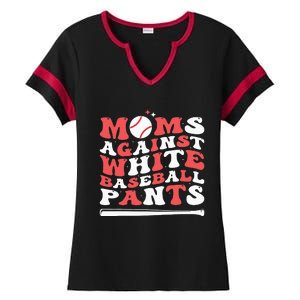 Moms Against White Baseball Pants Baseball Season Mom Ladies Halftime Notch Neck Tee