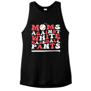 Moms Against White Baseball Pants Baseball Season Mom Ladies PosiCharge Tri-Blend Wicking Tank