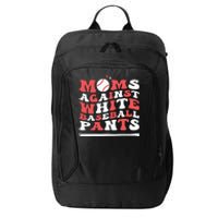 Moms Against White Baseball Pants Baseball Season Mom City Backpack