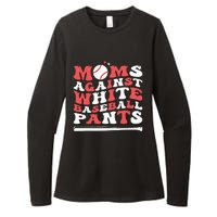 Moms Against White Baseball Pants Baseball Season Mom Womens CVC Long Sleeve Shirt