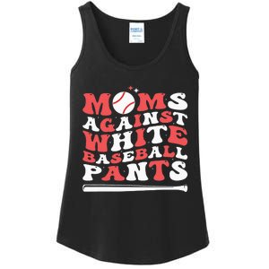 Moms Against White Baseball Pants Baseball Season Mom Ladies Essential Tank