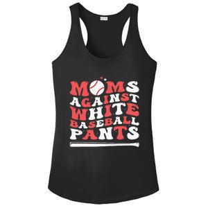 Moms Against White Baseball Pants Baseball Season Mom Ladies PosiCharge Competitor Racerback Tank