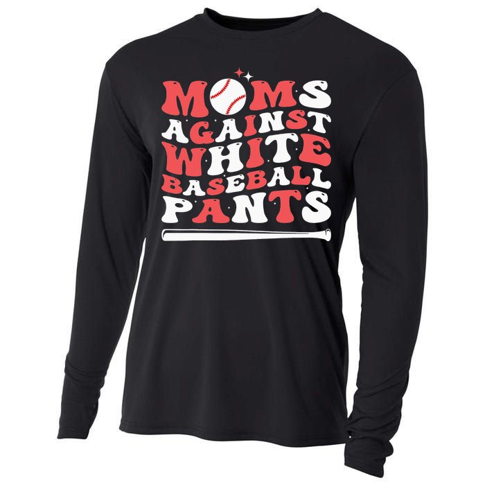 Moms Against White Baseball Pants Baseball Season Mom Cooling Performance Long Sleeve Crew