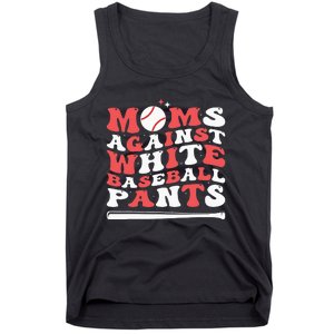 Moms Against White Baseball Pants Baseball Season Mom Tank Top