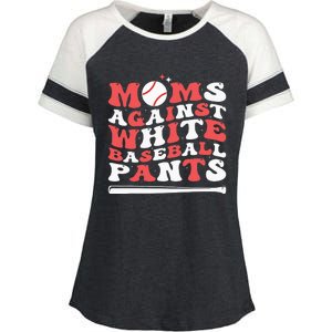 Moms Against White Baseball Pants Baseball Season Mom Enza Ladies Jersey Colorblock Tee