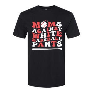 Moms Against White Baseball Pants Baseball Season Mom Softstyle CVC T-Shirt