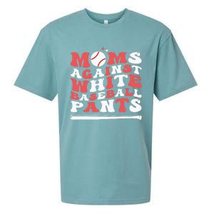 Moms Against White Baseball Pants Baseball Season Mom Sueded Cloud Jersey T-Shirt