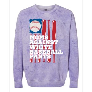 Moms Against White Baseball Pants Funny Baseball Mama Lover Gift Colorblast Crewneck Sweatshirt