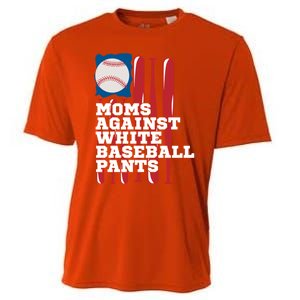 Moms Against White Baseball Pants Funny Baseball Mama Lover Gift Cooling Performance Crew T-Shirt