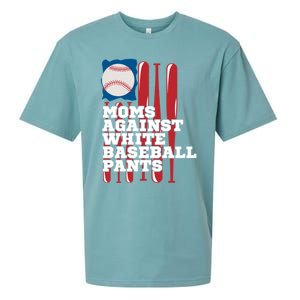 Moms Against White Baseball Pants Funny Baseball Mama Lover Gift Sueded Cloud Jersey T-Shirt