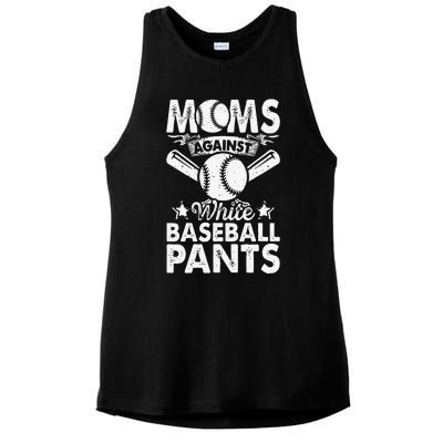 Moms Against White Baseball Pants Funny Baseball Mom Humor Ladies PosiCharge Tri-Blend Wicking Tank