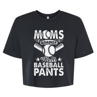 Moms Against White Baseball Pants Funny Baseball Mom Humor Bella+Canvas Jersey Crop Tee