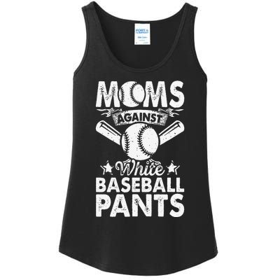 Moms Against White Baseball Pants Funny Baseball Mom Humor Ladies Essential Tank