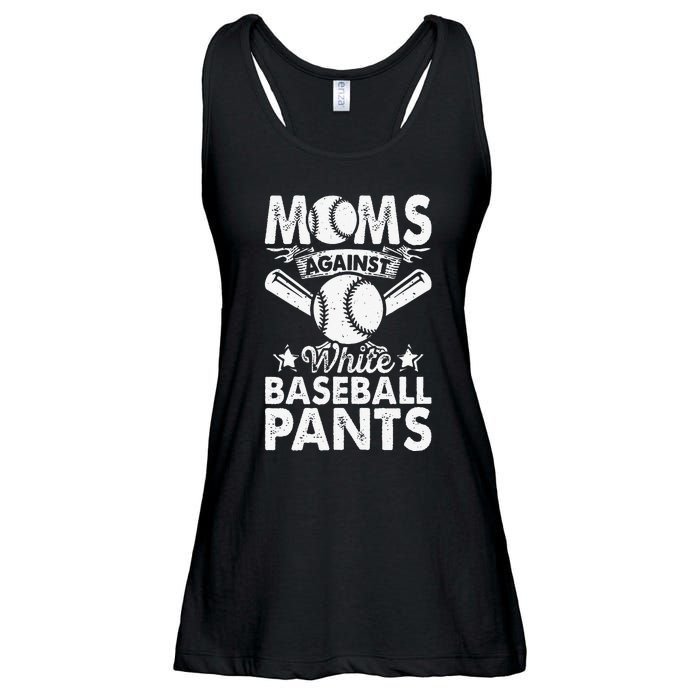 Moms Against White Baseball Pants Funny Baseball Mom Humor Ladies Essential Flowy Tank