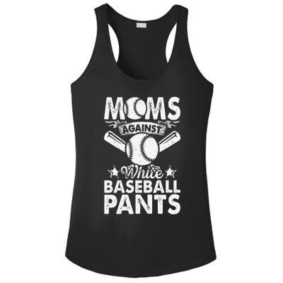 Moms Against White Baseball Pants Funny Baseball Mom Humor Ladies PosiCharge Competitor Racerback Tank