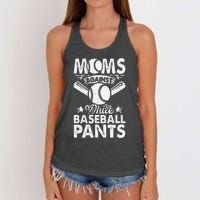 Moms Against White Baseball Pants Funny Baseball Mom Humor Women's Knotted Racerback Tank