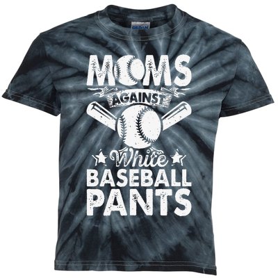 Moms Against White Baseball Pants Funny Baseball Mom Humor Kids Tie-Dye T-Shirt