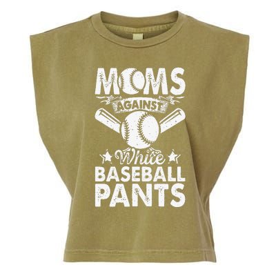 Moms Against White Baseball Pants Funny Baseball Mom Humor Garment-Dyed Women's Muscle Tee